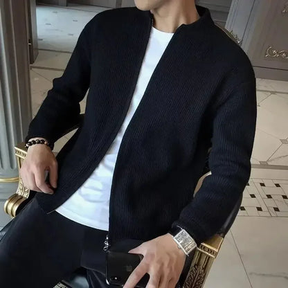 Herren Strickjacke Klassisch Reißverschluss Warm