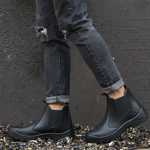 Herren Chelsea Stiefel Rutschfest Wasserabweisend Schwarz - Norvielle