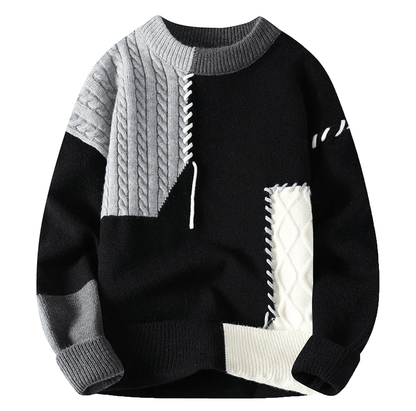 Herren Pullover Modernes Patchdesign Trendy