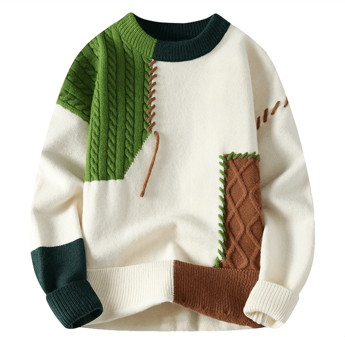 Herren Pullover Modernes Patchdesign Trendy