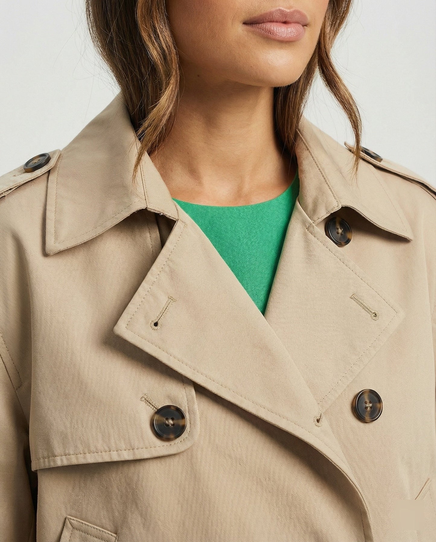 Damen Kurzwindbreaker Gelb Puff Effekt Reverskragen