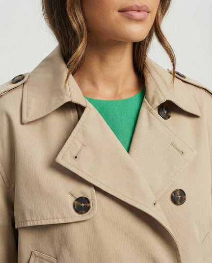 Damen Kurzwindbreaker Gelb Puff Effekt Reverskragen
