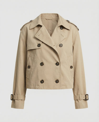 Damen Kurzwindbreaker Gelb Puff Effekt Reverskragen