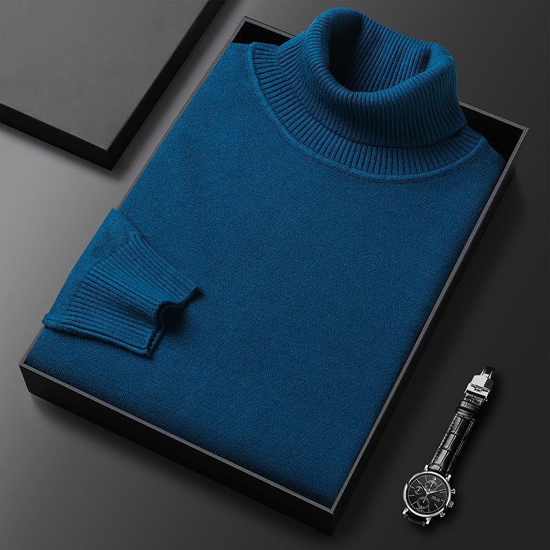 Herren Rollkragenpullover Bequem Lässig Grau