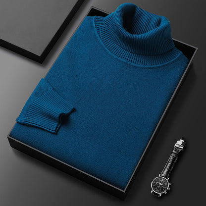 Herren Rollkragenpullover Bequem Lässig Grau
