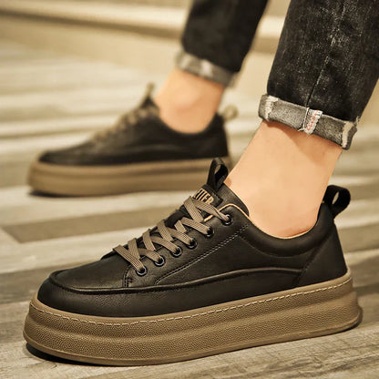 Herren Leder Sneaker Sportlich