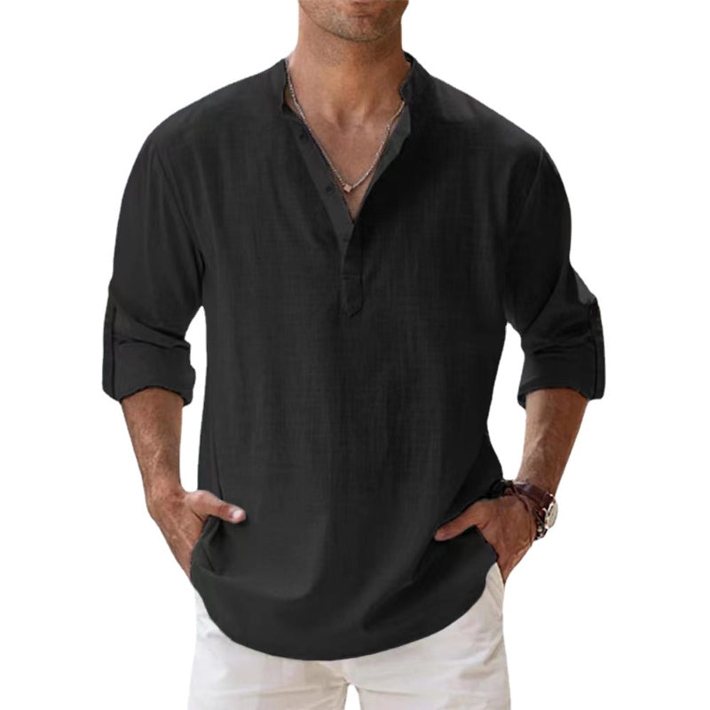 Herren Leichtes Baumwollhemd Sommer
