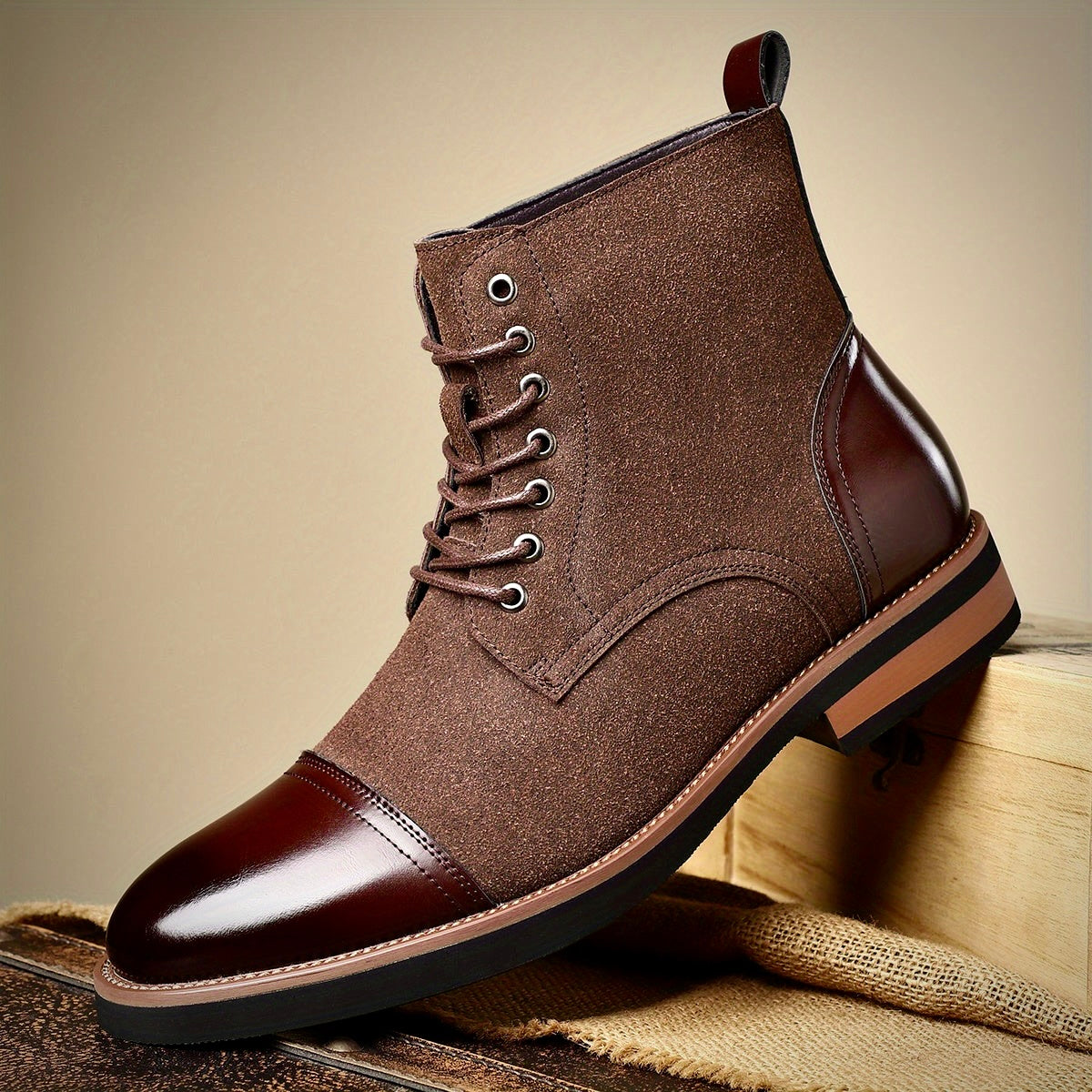 Herren Lederstiefel Oxford
