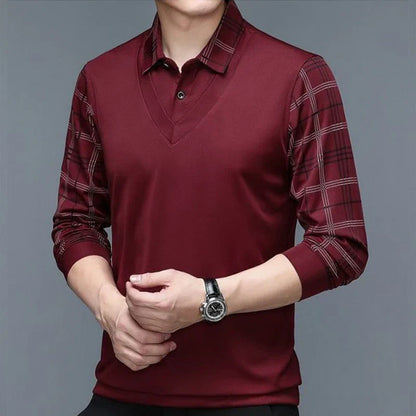 Herren Langarm Poloshirt Klassisch Elegantes Design