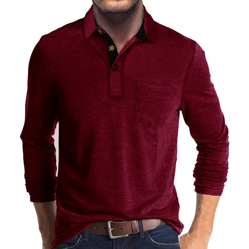Herren Langarmhemd Slim Fit Klassisch