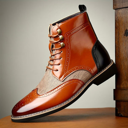 Herren Oxford Lederstiefel Elegantes Leder
