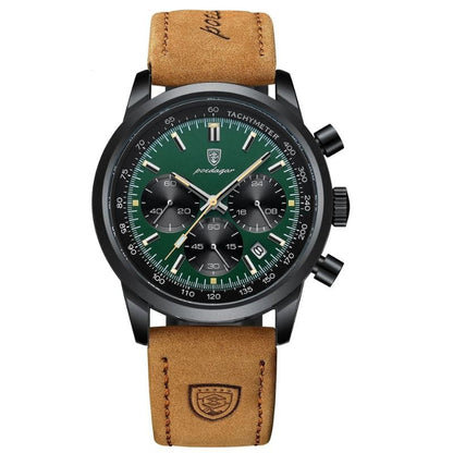 Herren Chronograph Armbanduhr Leder Automatik