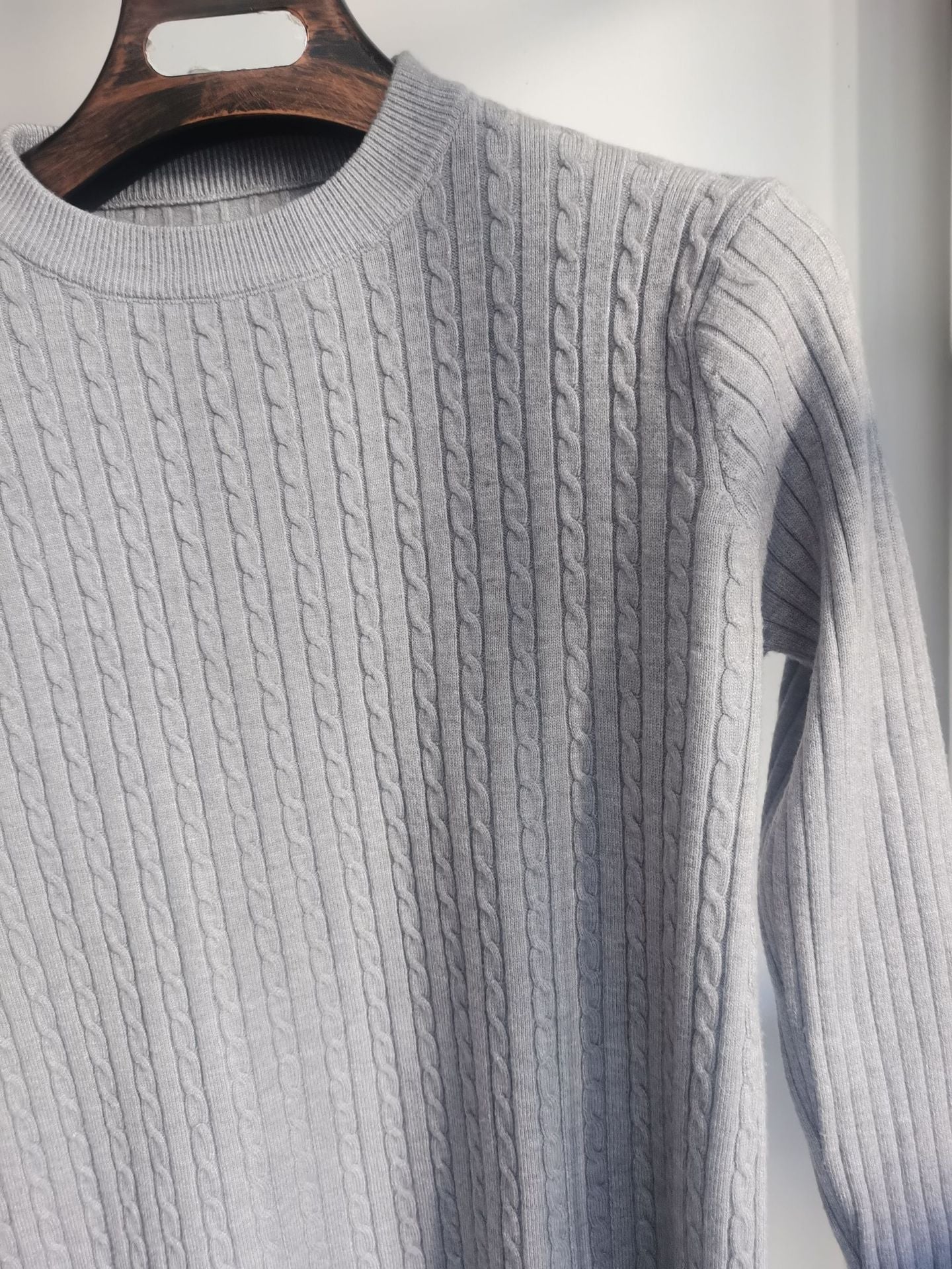 Herren Slim-Fit Pullover Feinstrick Rundhals