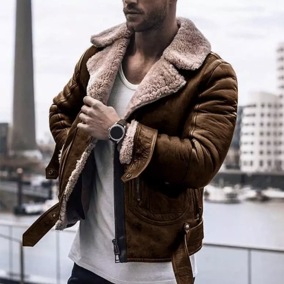 Herren Winterjacke Warm Isoliert Modern