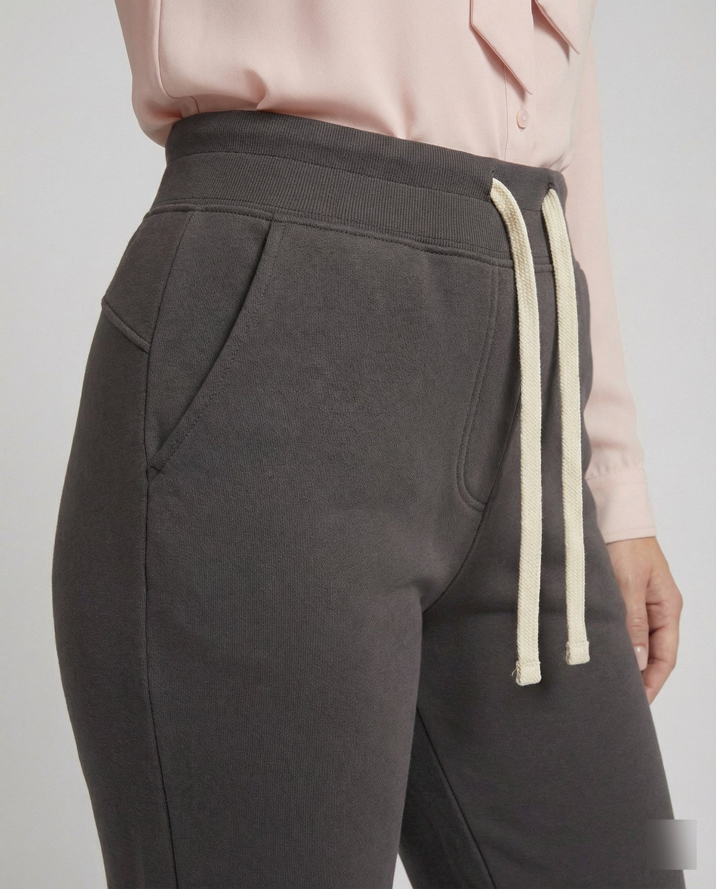 Damen Jogginghose Relax-Fit Grau Baumwolle