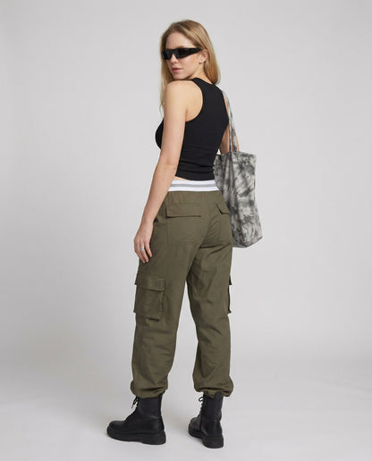 Damen Tanktop Figurbetont Breite Träger Farbkontrast