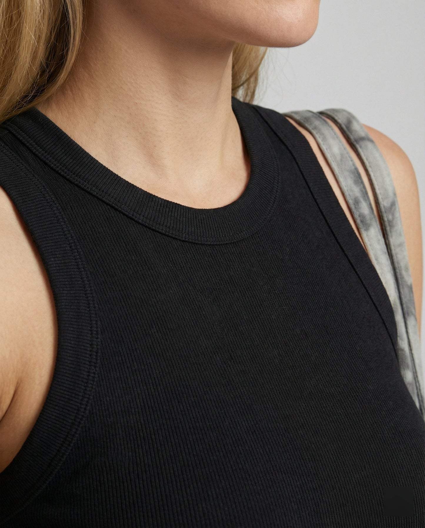 Damen Tanktop Figurbetont Breite Träger Farbkontrast
