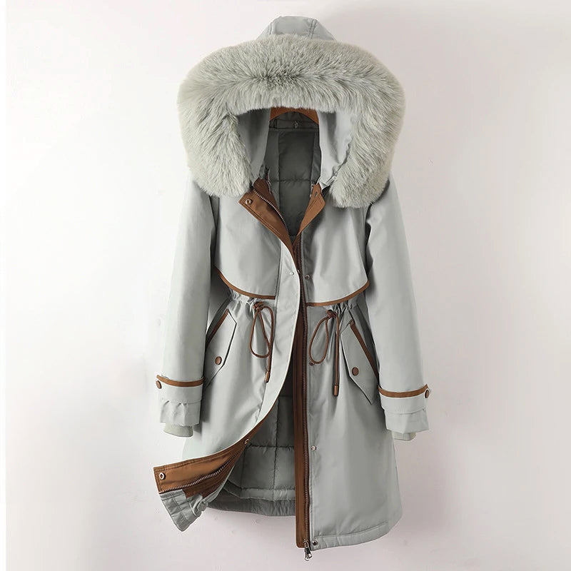 Damen Winterjacke Lang mit Kapuze Warm