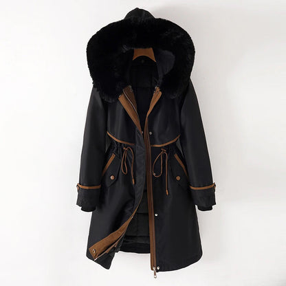 Damen Winterjacke Lang mit Kapuze Warm
