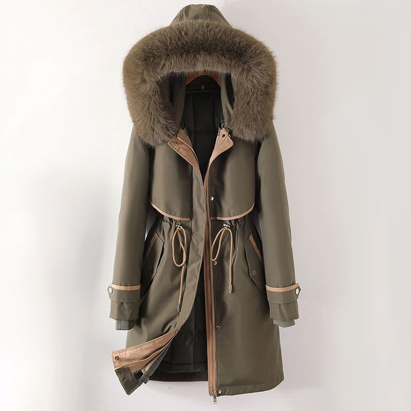 Damen Winterjacke Lang mit Kapuze Warm - Norvielle