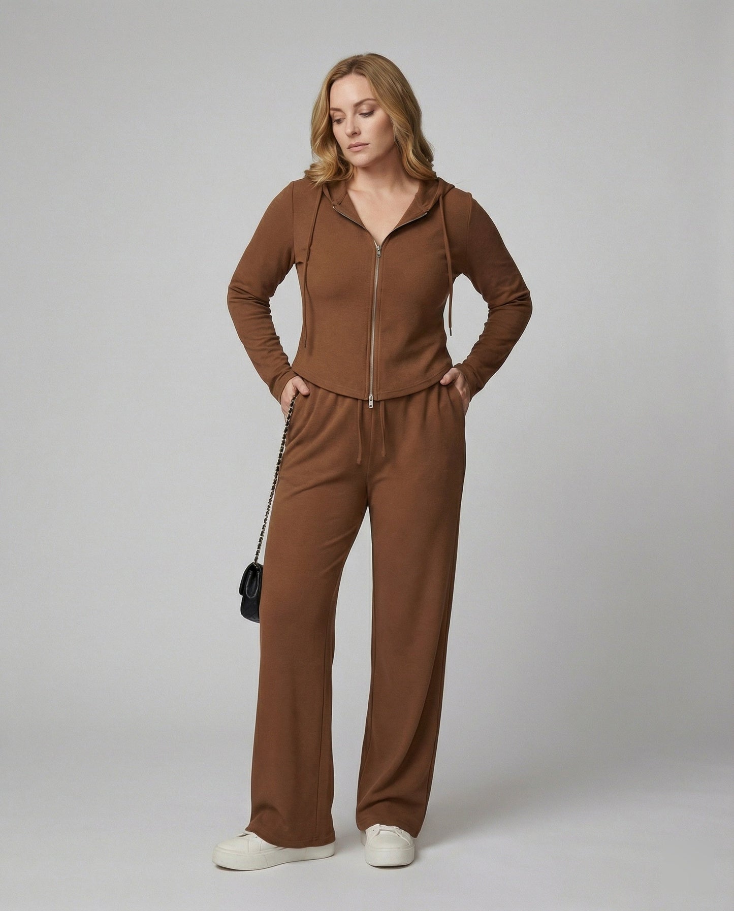Damen Hausanzug Set Kapuzenpullover Jogginghose Bequem - Norvielle