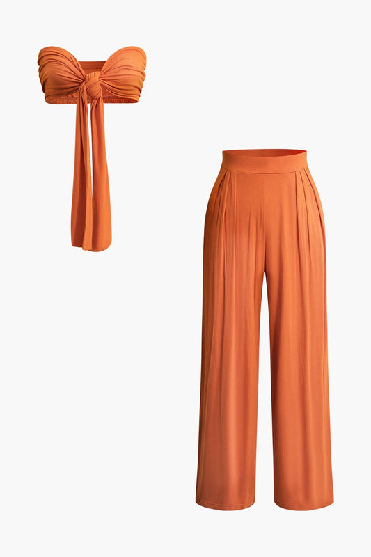 Damen Zweiteiler Set Schleifen Bikinihose Elegantes Design - Norvielle