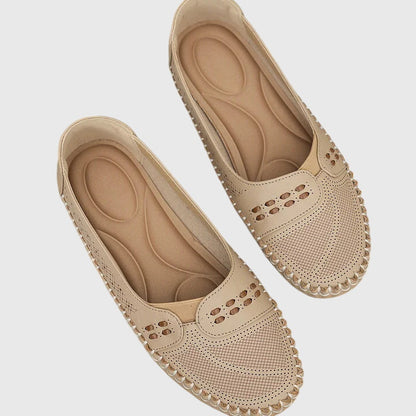 Damen Loafer Lässig Perforiert Bequem