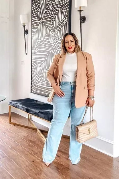 Damen High Waist Jeans Slim Fit Stilvoll