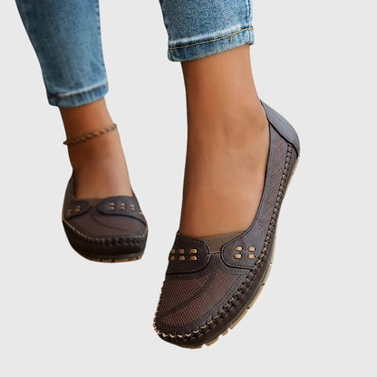 Damen Loafer Lässig Perforiert Bequem