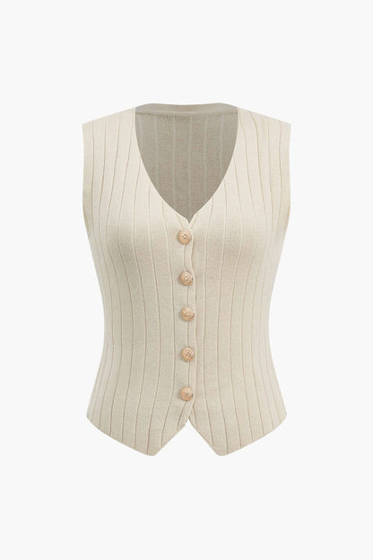 Damen Strickanzug Blazer Weste Midirock
