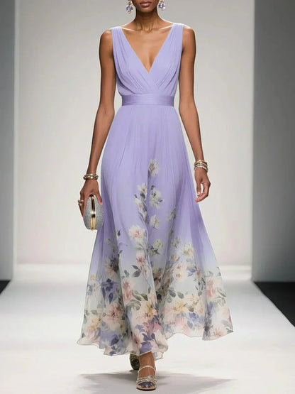 Damen Hochzeitskleid Blumenmuster Elegant - Norvielle