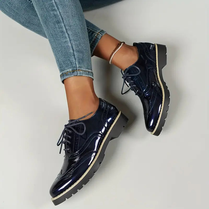 Damen Lederschuhe Hochglanz