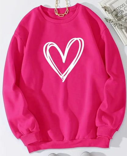 Damen Rundhals Langarm Sweatshirt Trendig