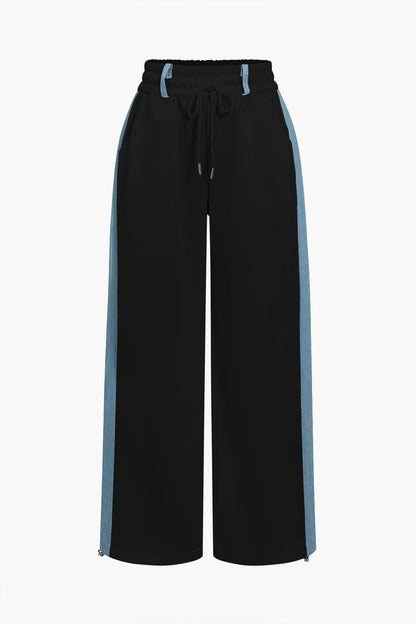 Damen Zweiteiler Denim Look Jeansoptik
