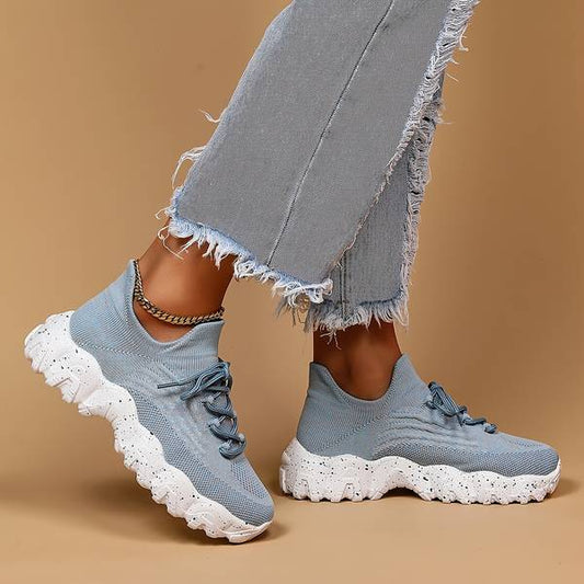 Damen Elastische Sockenschuhe Blau Modisch - Norvielle