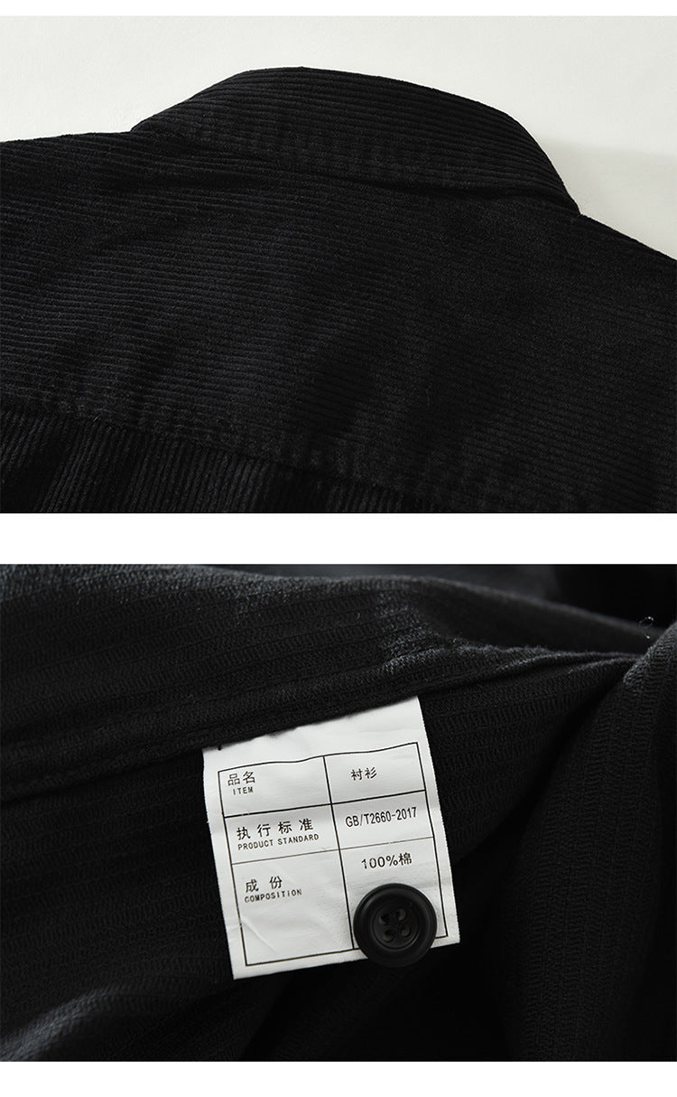 Herren Langarmhemd aus Baumwolle Vintage Stil