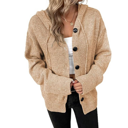 Damen Cardigan Schal Strick Modern Mit Knöpfen