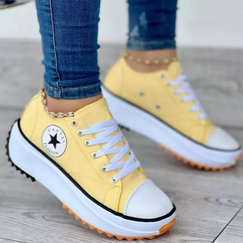 Orthopädische Laufschuhe Dicke Sohlen Schnürsenkel