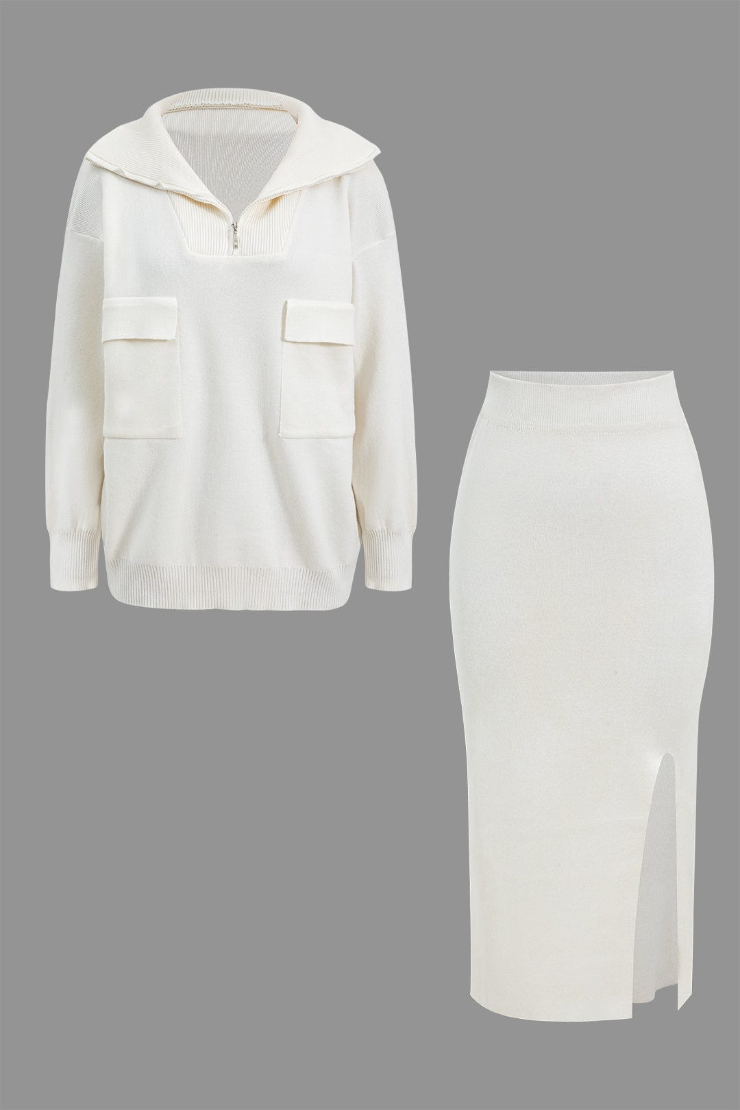 Damen Oversized Pullover Set mit Minirock - Norvielle