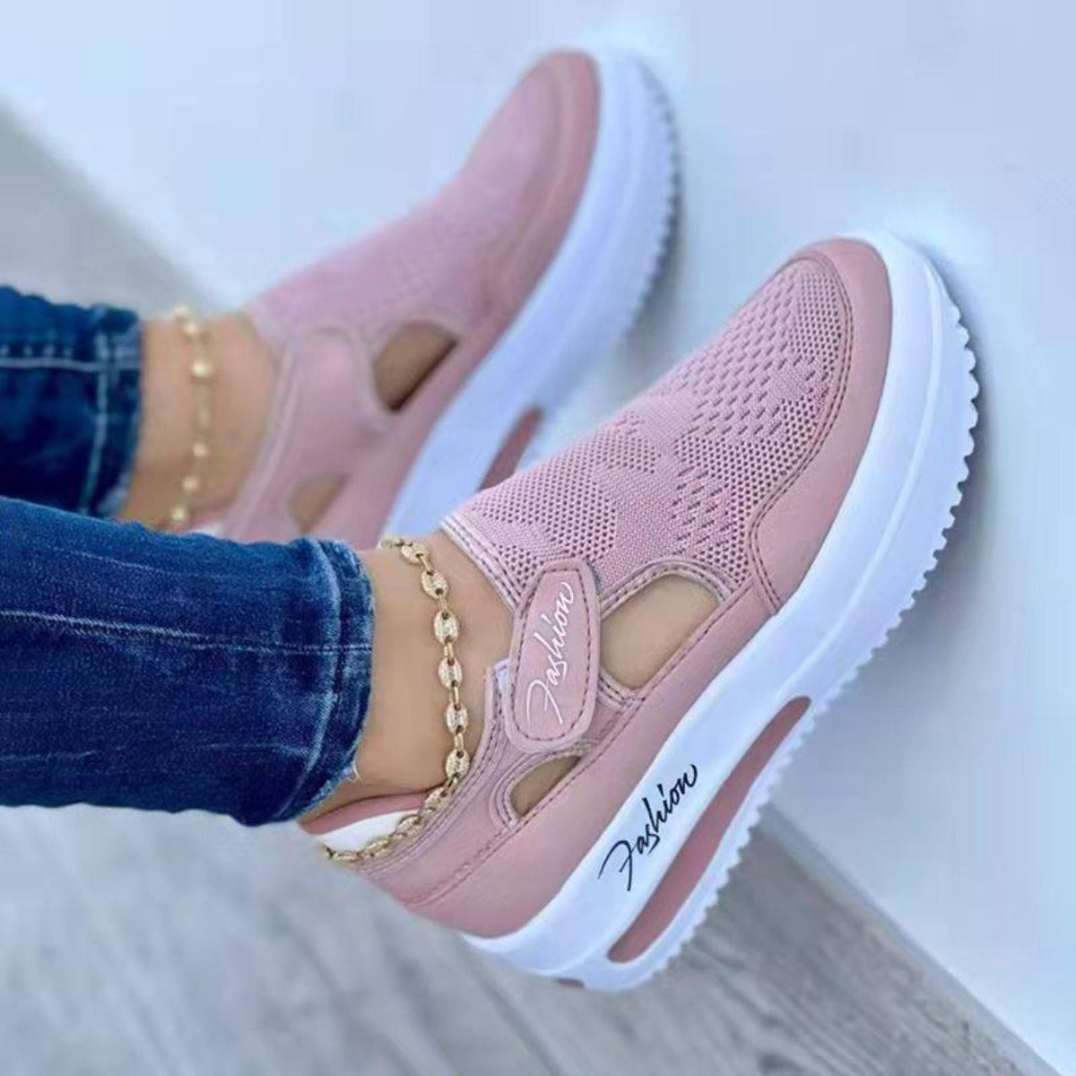 Damen Laufschuhe Atmungsaktives Mesh Klettverschluss