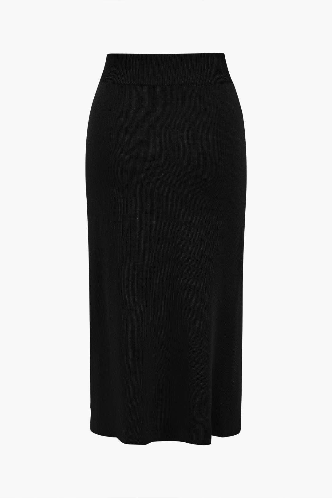Damen Strick-Set Peplum- und Bleistiftrock