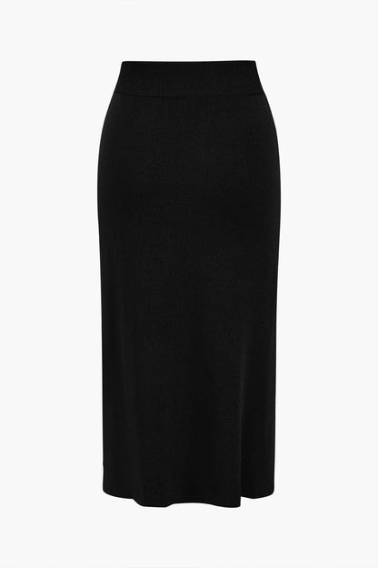 Damen Strick-Set Peplum- und Bleistiftrock