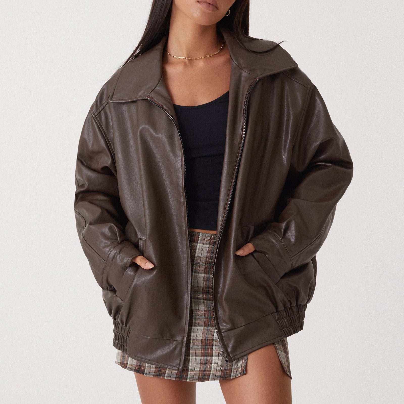 Damen Oversized Jacke Großzugig Modern - Norvielle