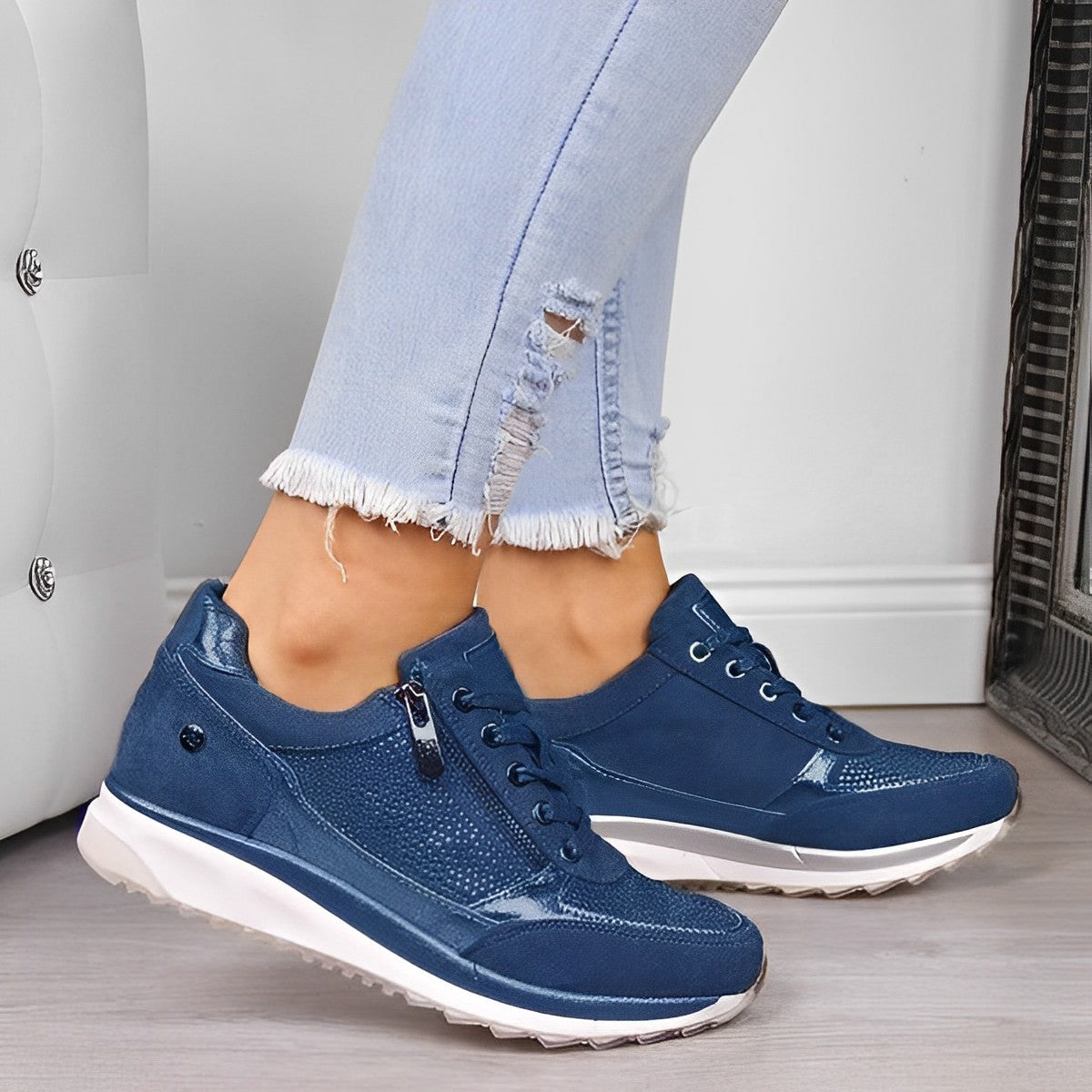 Laufschuhe Damen Bequem Schnellverschluss