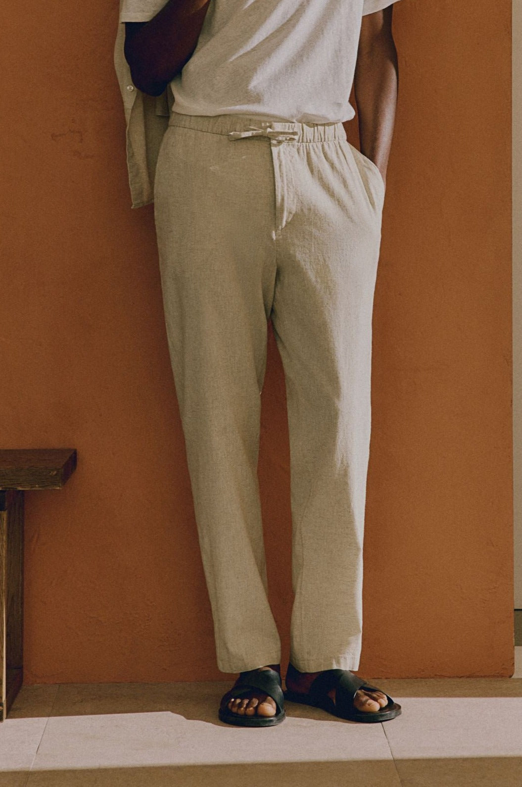 Herren Slim-Fit-Hose mit Kordelzug Bequem