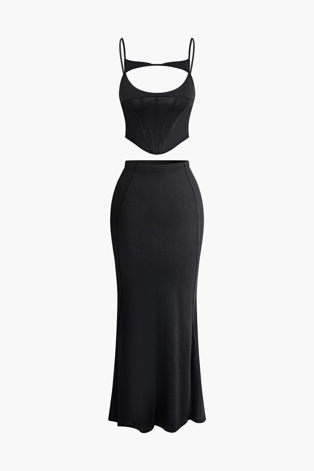 Elegantes Damen Abendkleid Set aus und Maxirock - Norvielle