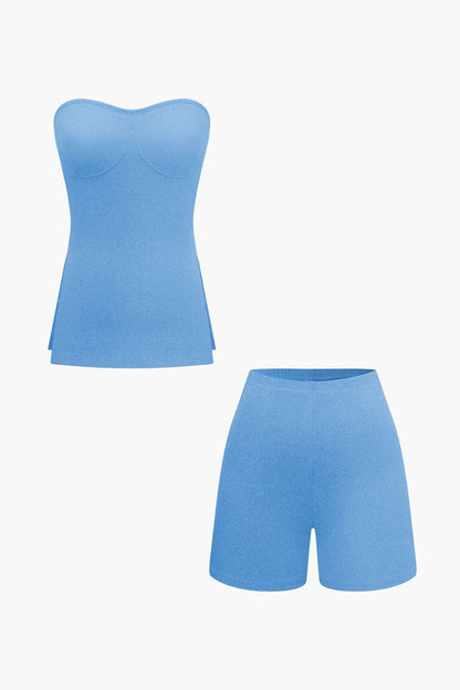 Damen Zweiteiler Set Bustier und Shorts