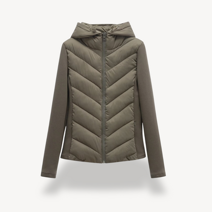 Damen Steppjacke Chevron Muster