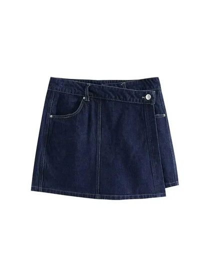 Damen Denim Jeansanzug Kurzarmjacke Blau