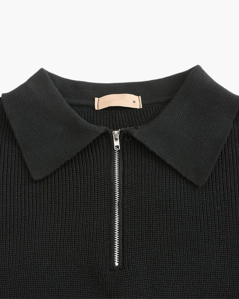 Herren Strickpullover Polokragen Gerippt Warm